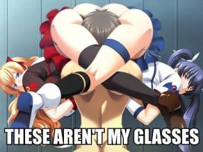 1guy 2girls anime ass glasses meme // 600x450 // 46.0KB